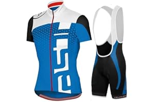 louizumify Maillots de ciclismo de manga corta para hombre Conjunto de ropa de verano, culottes de ciclismo con acolchado de gel 3D