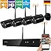 Produktbild [Mikrofon unterstützt]xmartO WPS2044 schwarz kabellos Videoüberwachung set, 4 Kanal 4 Kamera 1080p HD Innen/Außen IP funk WiFi wetterfest (Nachtsicht Bewegungserkennung Plug&Play App)