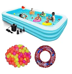 Raaya Inflatable Swimming Pools Tubs for Kids and Adults (10 Feet) with Free Pump Pack of 1