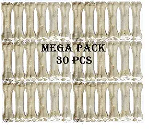 Skora Rawhide Pressed Chew Dog Bone Mega Pack 3 Inches 30 Pcs