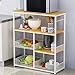 Produktbild Gelbe Birne Holz Farbe, Küchenregal, Bodenstehende Mehrschichtige Lagerregal, Mikrowelle Rack, Geschirrständer, Haushalts Lagerregal, Multifunktionale Platzsparende, 80 * 35 * 94 Cm tragbar
