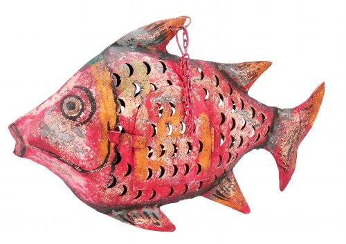 Metall Laterne, Fisch "KANU Fietje", 60 cm