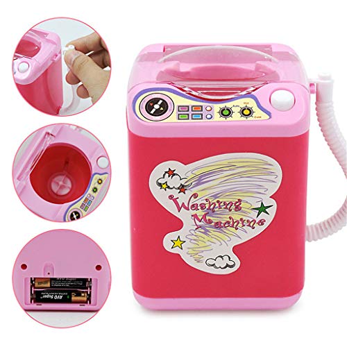 Preisvergleich Produktbild Dapei Mini Automatische Reinigung Waschmaschine Spielzeug Elektrische Make-Up Pinselreiniger Gerät Lustiges Spielzeug Geschenk Für Kinder, Rosa mit Farbe Tornado Aufkleber