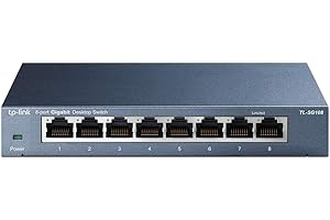 TP-Link TL-SG108 V3.0, Switch de Escritorio Red (10/100/1000 Mbps, Carcasa de Acero, IEEE 802.3 X, Auto-MDI/MDIX, Plug and Pl