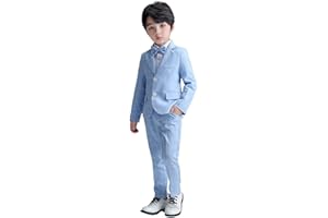 LOLANTA 2 Pièces Garçons Plaid Carreaux Costume, Blazer élégant de fête de Mariage,Ensemble de Veste et Pantalon