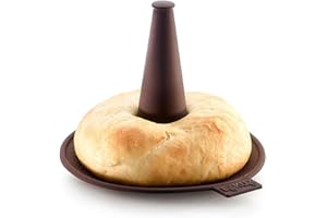 Lékué Molde para Bagels, Silicona platino Marrón, 6 Unidades, 10 x 12 x 13 cm.