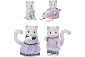 Sylvanian Families - La Famille Panthère des neiges - Set 4 Figurines - Plongez dans l'univers de la Famille Sylvanian - Figurines Animaux Miniatures - Jouet Enfant 3 Ans et + - 5814