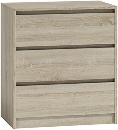 Cairo Sonoma Light Oak 3 Drawer Bedroom Chest.