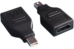 REY Adaptador Convertidor Mini DP (DisplayPort) Macho a HDMI Hembra 1080p.