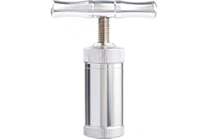 BSTCAR Narzędzie do Wyciskania Pyłków KształT T Metalowa Kruszarka do Przypraw Kief Press Dociskacz do Tytoniu Dociskacz do Pyłków Narzędzie Ręczne do Wyciskania i Kruszenia ziół,