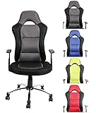 CLP Silla de oficina con el asiento deportivo JERRY, muy cómodo con ruedas ligeras, altura del asiento 39 - 51 cm, diversos colores gris