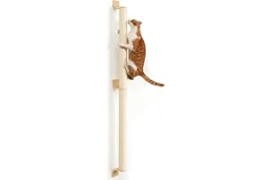 FUKUMARU Klösstolpar för katter, Kattväggsklöare, (L:152 cm) Väggmonterad Klöpelare, Stabil Sisalklätterträd för Stora Innekatter.