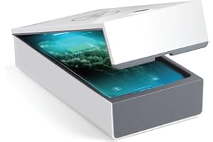 Technaxx UV Desinfektion-Box TX-148 - Desinfektion für Handy`s & Gegenstände, 99,9% Sterilisationseffizienz, Aromaölkammer, Keime, Kabelloses Laden 5W für alle Handys