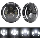 Green-L 2PCS LED Daymaker Headlights-7"/7 inch Round Cree Hi/Lo Beam Motorcycle Driving Light with DRL Turn Signal Halo Ring Angle Eyes for Harley Davidsion