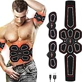 【Können Sie einen besseren Weg finden, um zu trainieren und Muskelmasse zu gewinnen?？ Abs Stimulator für Muskeltraining und Körperabnehmen.Dieser Muskeltrainer kann Ihnen helfen, Ihre Muskeln zu straffen und zu stärken. Sie werden eine bessere Körperfigur haben, wenn Sie den Bauchtoner etwa 3 Monate lang hintereinander anwenden.Es gibt 6 Modi und 10 Intensitäten, um die Fettverbrennung und den Muskelaufbau zu unterstützen.Jede EMS-Maschine kann individuell eingestellt werden.