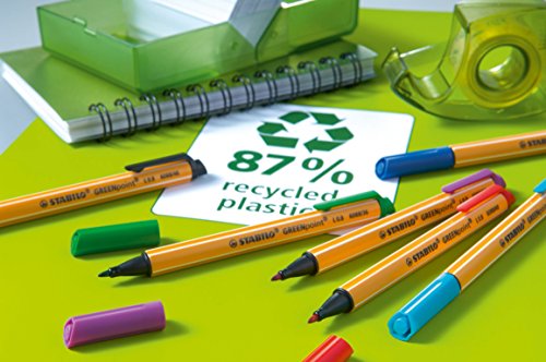 Stabilo Umweltfreundlicher Filzstift (Greenpoint, mit 6 verschiedenen Farben) 6er Pack - 3