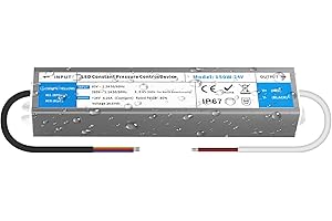 YOODI Trasformatore 24V 150W 6,25A Alimentatore AC 220V a DC 24V IP67 Impermeabile Driver LED Ultra Fino Tensione Costante Adattatore Power Supply per Strisce Luci Lampada LED Esterni