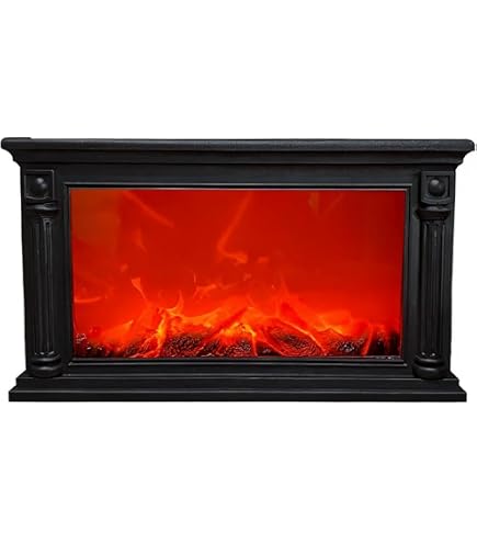 Metro Kreations 32-Inch LED Fireplace, Black Metal Frame, Portable