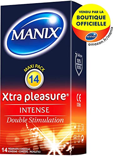 MANIX XTRA PLEASURE - 14 préservatifs Nervurés Double Stimulation