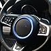 Price comparison product image Duspper - Car Styling Steering Wheel Cover Trim Interior Chrome Decor Ring Sticker For Jaguar XF XE F-Pace F-Type 2016 2017 Car Accessory [Blue]