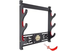 MAOZAO Sword Holder Wall Mount Velvet Padded Katana Stand Samurai Sword Holder Display Rack Dragon,3 Tier