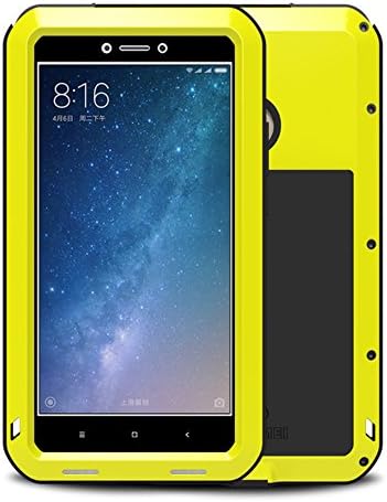 Xiaomi Mi Max 2 Waterproof Case, HICASER Shockproof Snowproof Dustproof Durable Aluminum Metal Gorilla Heavy Duty Full-body Protection Case Cover for Xiaomi Mi Max 2 Yellow