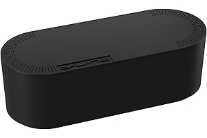 D-Line EU/CTULGEB/SW Caja Organizadora de Cables, fabricada en ABS resistente a la electricidad, Caja para guardar, ocultar y organizar cables de manera eficiente - Grande, Negro