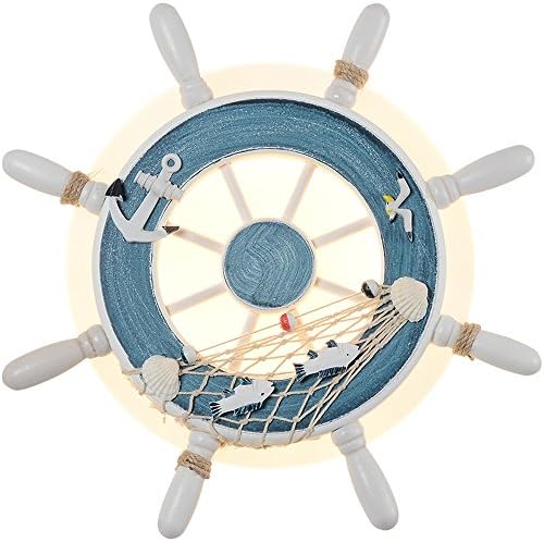 Sconce, Creative Rudder Wall Lamp Bedroom Bedside Boys &amp; Girls Kids Room Passage Simple Wall Lighting ( Color : Blue )