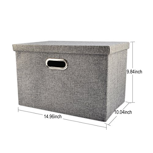 Aufbewahrungsboxen, iTECHOR Faltbare Aufbewahrungsbox mit Deckel Perfekt für Um Darin Spielzeug, Bettwäsche, Kleidung, Bücher, Dvds Und Mehr Aufzubewahren-M(38 x 25,5 x 25 cm/14,96 x 10 x 9,8 in) - 2