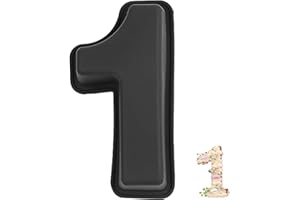 YXHZVON Moule à Gâteau Number 1, Moules Chiffre Cake, Grands Moules à Gâteau 3D en Silicone, Moules à Forme Spécifique Forme de Chiffre Convient pour Anniversaires, Fêtes (Noir)