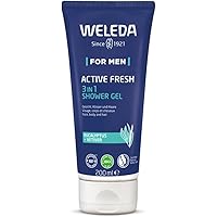 WELEDA Bio For Men 3in1 Duschgel & Shampoo ACTIVE FRESH vegan - Naturkosmetik Männer Duschseife & Haarpflege mit Eukalyptus &