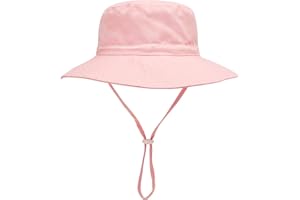 YANWANG Baby Kids Adjustable Bucket Sun Hat, UPF 50+ Sun Protection Beach Cap for Toddler Boys Girls