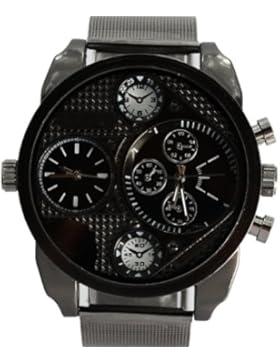 Oulm Analog Quarz Grau Schwarz Resin Band runden Zifferblatt-Mann-Uhr