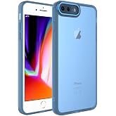 Spia Apple iPhone 8 Plus ile uyumlu Kılıf Mavi Primula Kamera Korumalı Kapak Koruyucu Tasarım (Apple iPhone 8 Plus, Mavi)