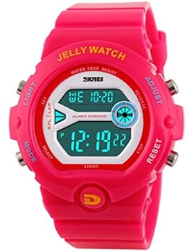 Frauen wasserdichte Sportuhr Digitaluhr elektronische Outdoor-Uhr für Mädchen Art und Weise rote Rose