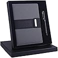 CMY Executive Classic Leather A5 Notebook with Pen Vintage Travel Notebook and Pen Journal Diary Business Daily Ideas Notepad Christmas Birthday Gift Set for Girls Women Mum Dad (GREY)