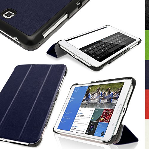 igadgitz Blau PU Ledertasche Hülle Smart Cover für Samsung Galaxy Tab 4 7.0″ SM-T230 mit Multi Winkelbetrachtung Stand + Displayschutzfolie - 2