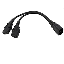 Câble Répartiteur Alimentation IEC C14 Vers Double C13 - 20cm - Pour PC, Moniteur, Imprimante - Chenyang