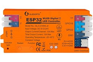 GLEDOPTO WLED Contrôleur bande LED adressable numérique WS2811, WS2812B, SK6812, WS 2801 APA 012, APA104 (WLED+USB-C+DIY)