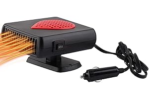 WANHE Car Heater Fan Portable 12V Heater Demister for Car 2 in 1 Heating/Cooling 150W Mini Windshield Defroster Defogger 360° Rotating Anti Fog Car Demister Windscreen Winter Car Kits