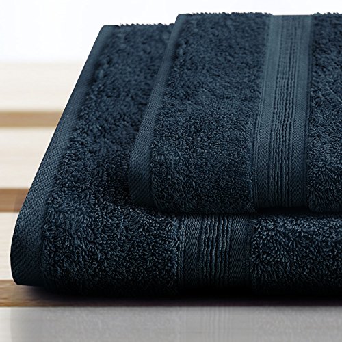 Handtücher Magic Soft | 2er Set | Öko Tex Standard 100 | Premium-Qualität ca. 550g /m2 | blau / dunkelblau | viele Größen ( 75x200 cm )