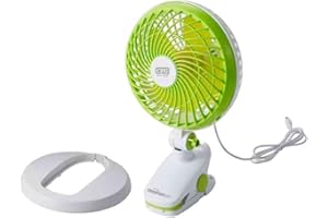 LUCE QUADRA CFG EV090 MINI FAN USB Ventilatore base con clip, a pinza da tavolo e da parete, diametro 22 cm, inclinabile 90°