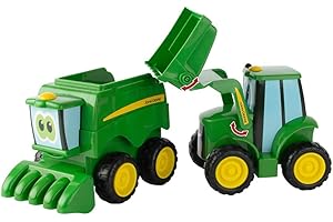 Tomy John Deere - Coffret Jouet pour Enfant Mes Amis de la Ferme 47193, Tracteur Jouet pour Bébés, Johnny Le Tracteur & Corey, pour Garçons et Filles, Adapté aux Enfants de 18mois+, Multicolore