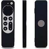 Coverzone Apple tv 4k 2021 ile Uyumlu Kılıf Silikon Koruma Kumanda Koruma Kılıfı Tam Uyumlu Siyah (Siyah)