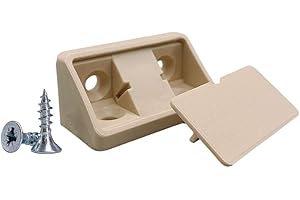 DIFORMA Lote de 10 soportes para estantes de color beige de 44 x 20 x 20 mm, juntas de esquina de plástico de 90 grados, ángulo recto, tornillos incluidos (10 unidades), color beige