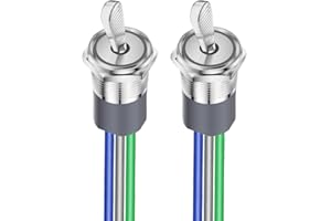 Gebildet Interrupteur à Bascule Marin Etanche en Métal 12-24V/15A 220V/10A - Robuste Eclairé 16MM pour Appareil Domestique et Automobile (2 Pièces 1NO 1NC)