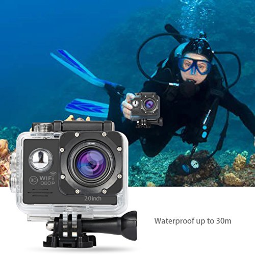 NexGadget Action Camera WIFI 12MP 2,0 Zoll, FHD 1080P Sport Action Kamera Cam IP68 Wasserdicht 140 ¡ã Weitwinkel - 3
