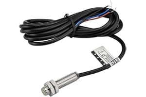 Heschen Sensor de proximidad inductivo PR08-1.5DN2 Tipo cilíndrico DC 12-24V 3 cables NPN NC(normalmente cerrado) CE
