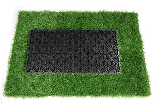 Rasenfliesen 1m² Klickfliese mit Kunstrasen für Balkon Terrassenfliese von Gartenpirat® - 3