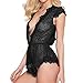 Produktbild ABsoar Lingeries Reizvolle Dessous Reizwäsche Neckholder Lingerie Tiefer V-Ausschnitt Negligee Spitze Babydoll für Damen Plus Größe Lounge Romper Lace Dream Wimpern tiefem Sexy Dessous S~5XL